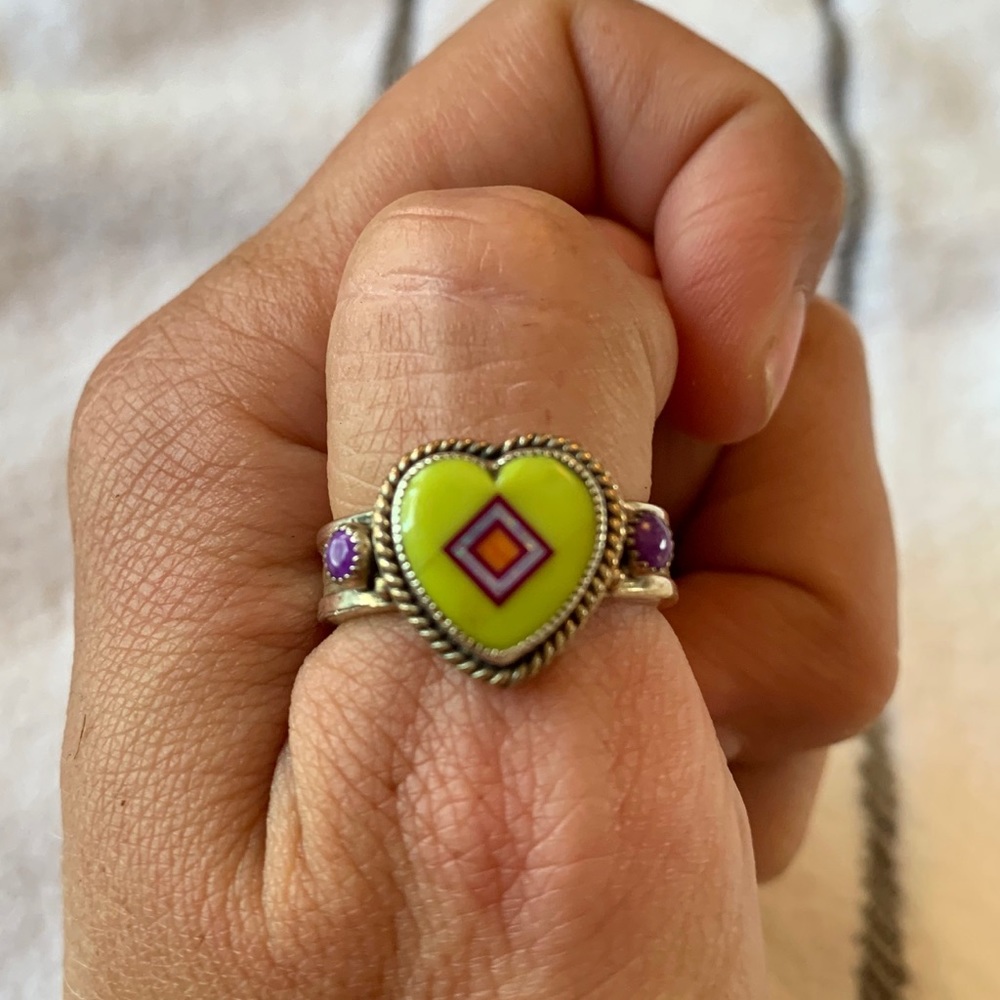 Aldrich Art Jewelry-Sabre Wing Heart Ring-Size 7.5